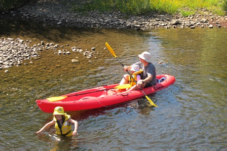Kayaking in the Mountain River